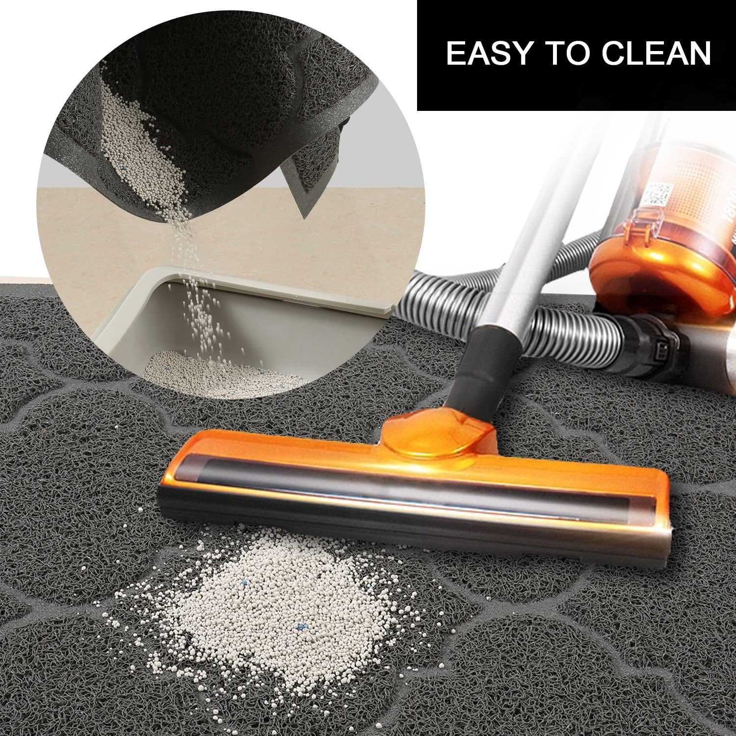 Cat Litter Mat, XL Super Size, Phthalate Free, Easy to Clean, 46X35 Inches, Durable, Soft on Paws, Large Litter Mat.