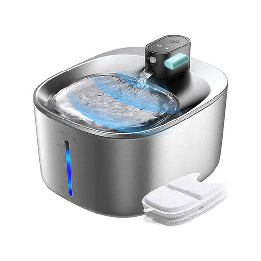 4L Stainless Steel Cat Water Fountain Battery Operated
