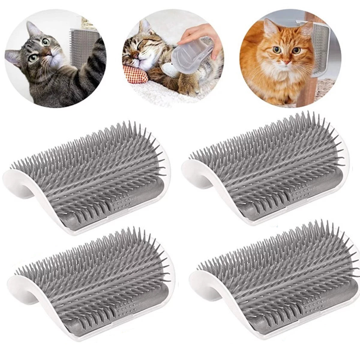 4 Pcs Cat Brush Cat Corner Self Groomer Softer Pet Wall Corner Massage Comb Corner Scratcher Pet Grooming Brush Comb Grooming