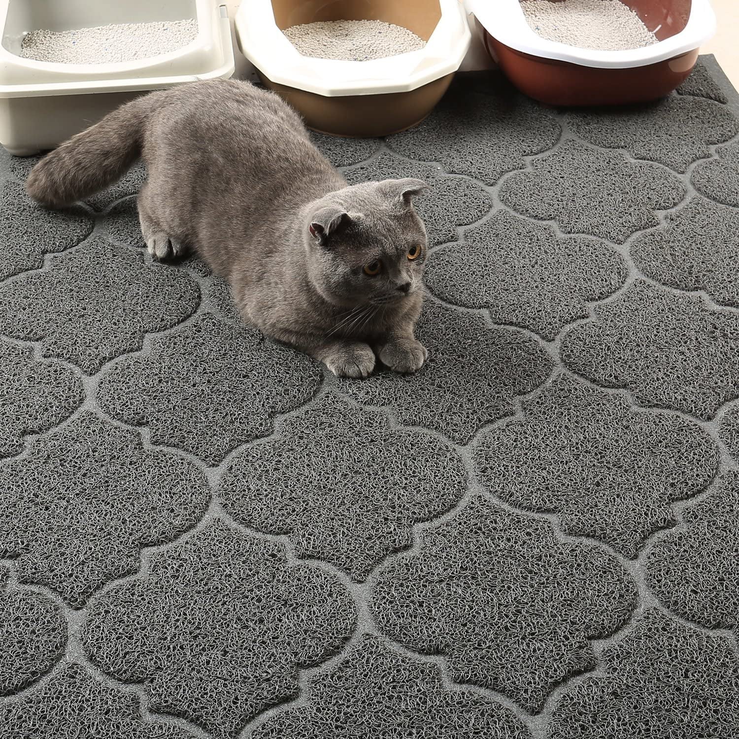 Cat Litter Mat, XL Super Size, Phthalate Free, Easy to Clean, 46X35 Inches, Durable, Soft on Paws, Large Litter Mat.