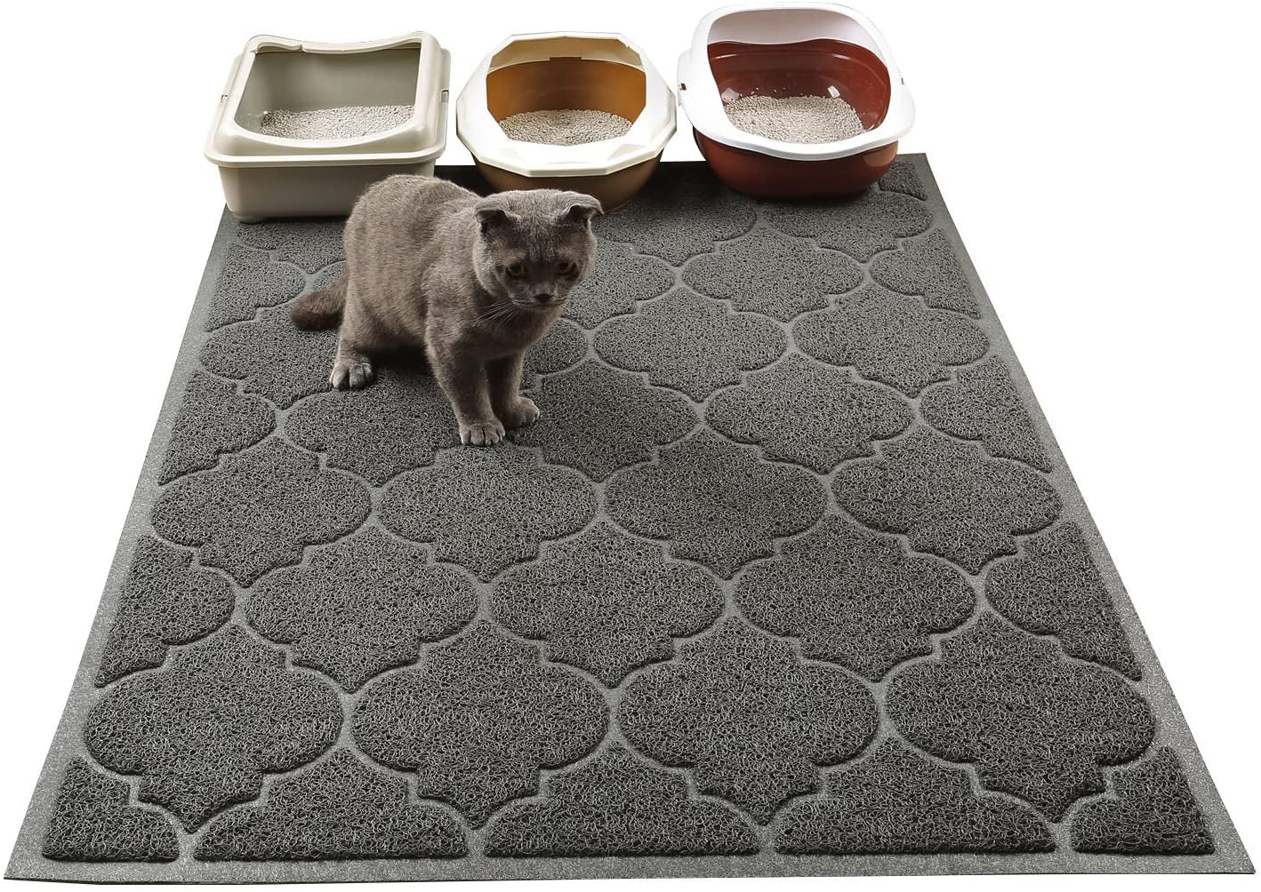 Cat Litter Mat, XL Super Size, Phthalate Free, Easy to Clean, 46X35 Inches, Durable, Soft on Paws, Large Litter Mat.