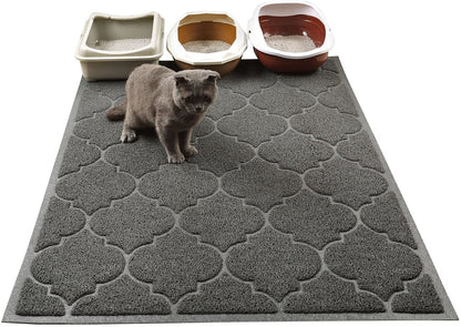 Cat Litter Mat, XL Super Size, Phthalate Free, Easy to Clean, 46X35 Inches, Durable, Soft on Paws, Large Litter Mat.