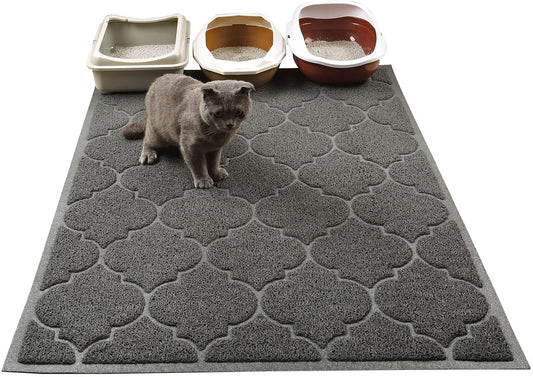 Cat Litter Mat, XL Super Size, Phthalate Free, Easy to Clean, 46X35 Inches, Durable, Soft on Paws, Large Litter Mat.